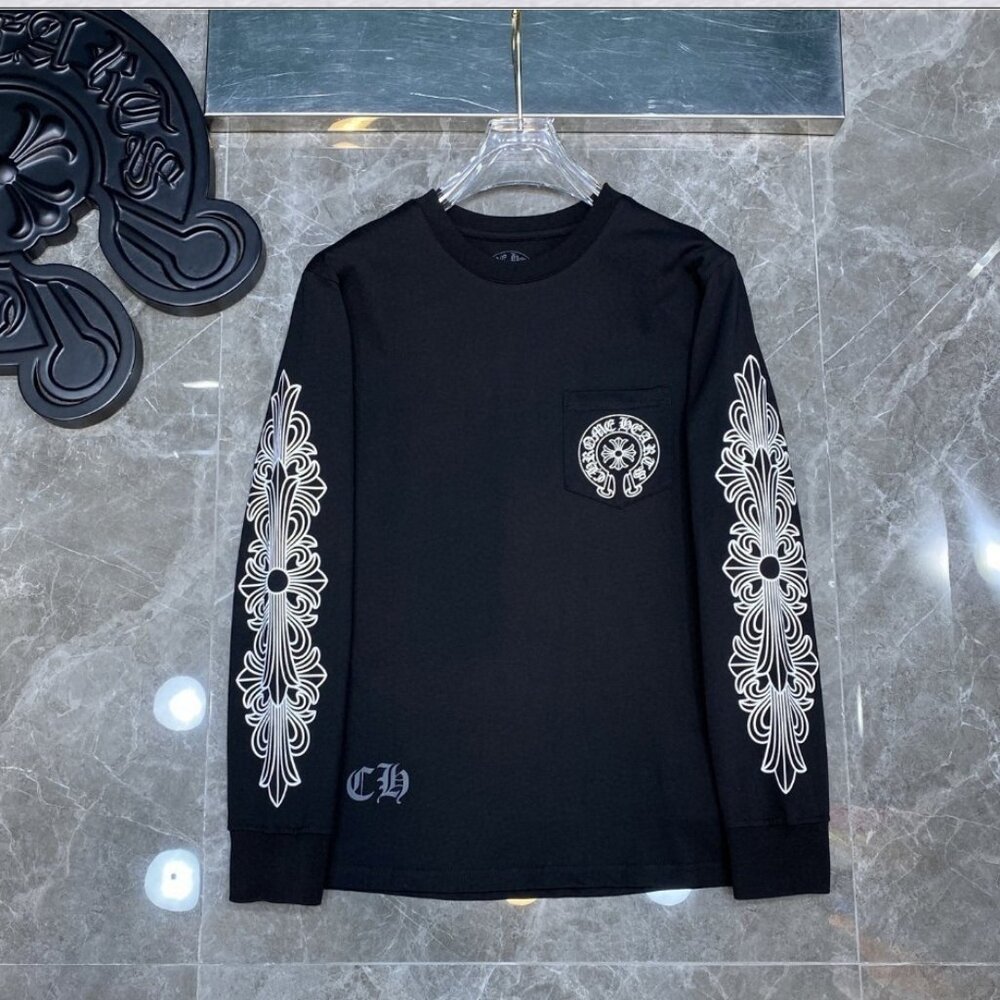 Chrome Hearts Los Angeles Scroll Long Sleeve Tee - Black